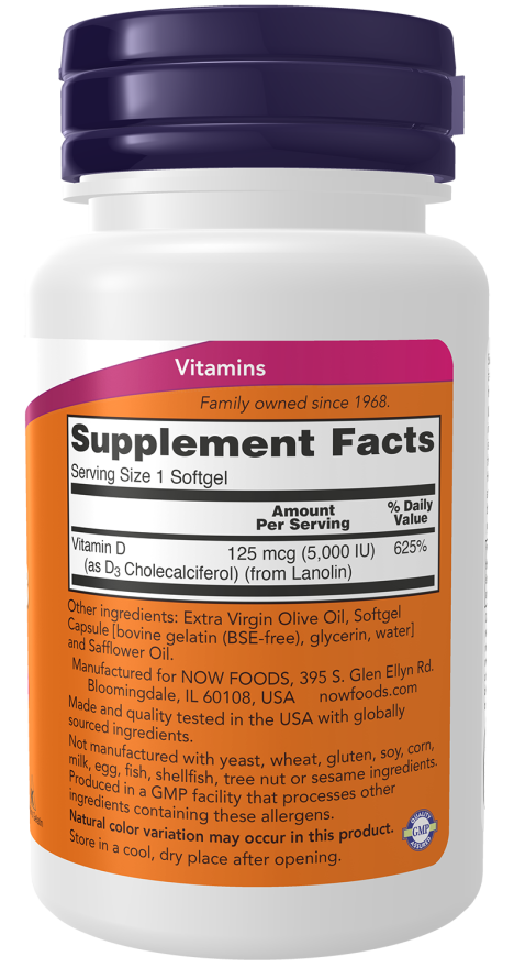 Vitamin D3 5000 IU Softgels