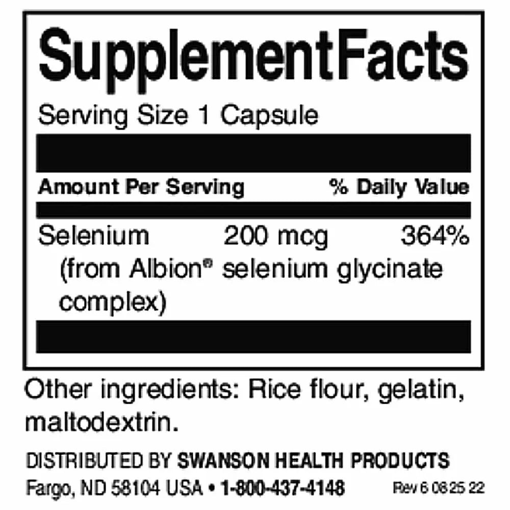 Swanson Albion Selenium 200 mcg
