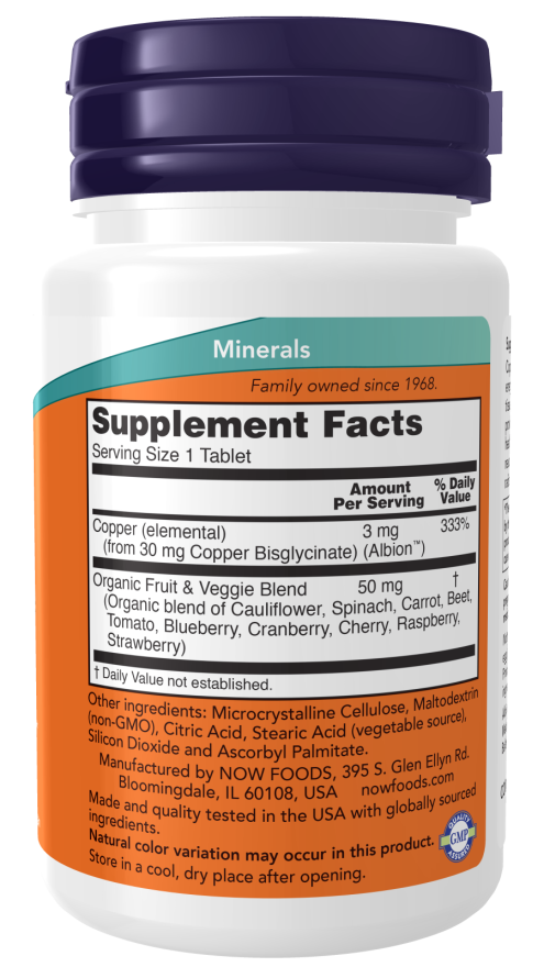 NOW Foods Copper Glycinate 3 mg