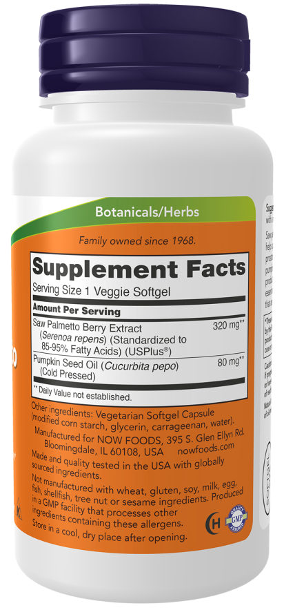 Saw Palmetto Extract 320 mg Veggie Softgels