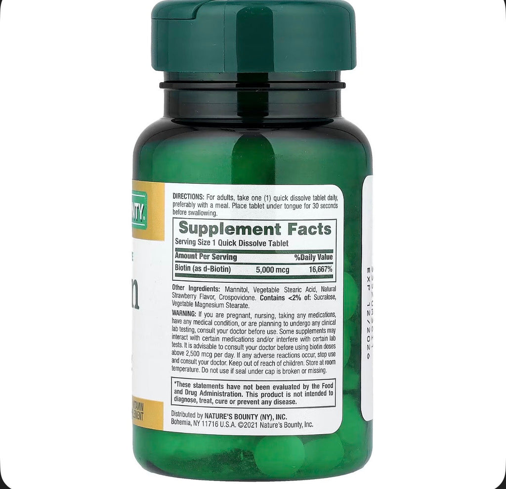 Nature's Bounty Biotin 5000 mcg