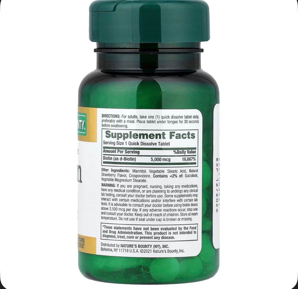 Nature's Bounty Biotin 5000 mcg