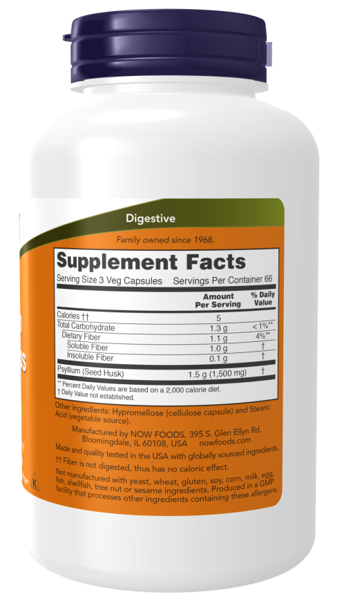 Psyllium Husk Caps 500 mg Veg Capsules