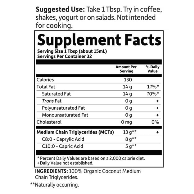 Dr. Formulated Brain Health Organic Coconut MCT Oil Liquid