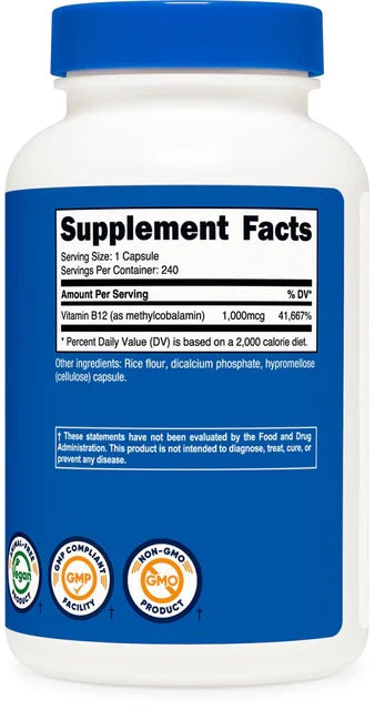 Nutricost Vitamin B12 (Methylcobalamin) 1000 mcg