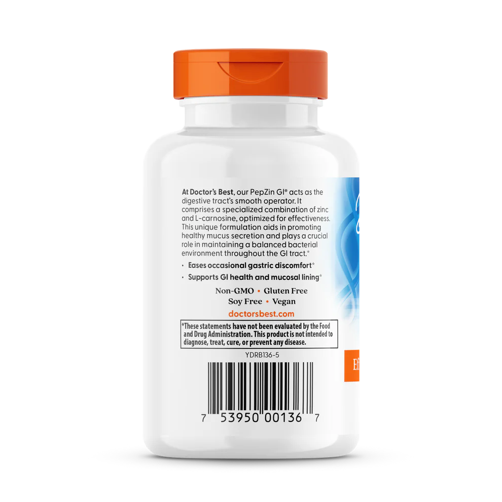 Doctor's Best PepZin GI, Zinc-L-Carnosine Complex, 120 Veggie Caps