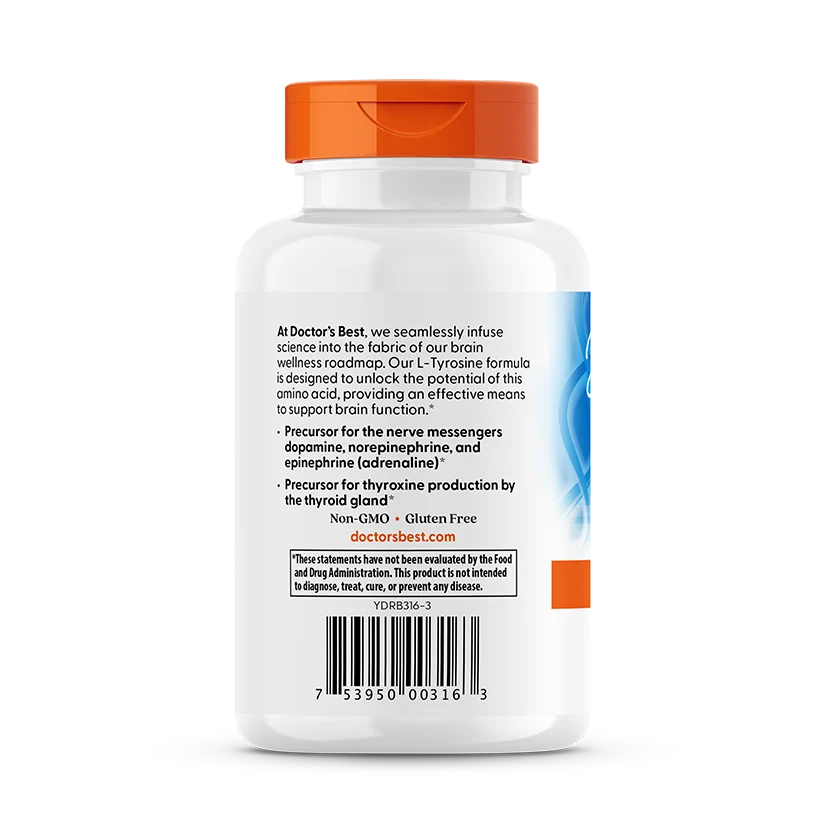 Doctor's Best Best L-Tyrosine, 500 mg, 120 Veggie Caps