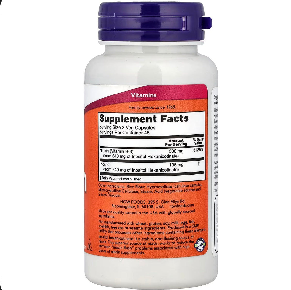 NOW Flush-Free Niacin 250 mg