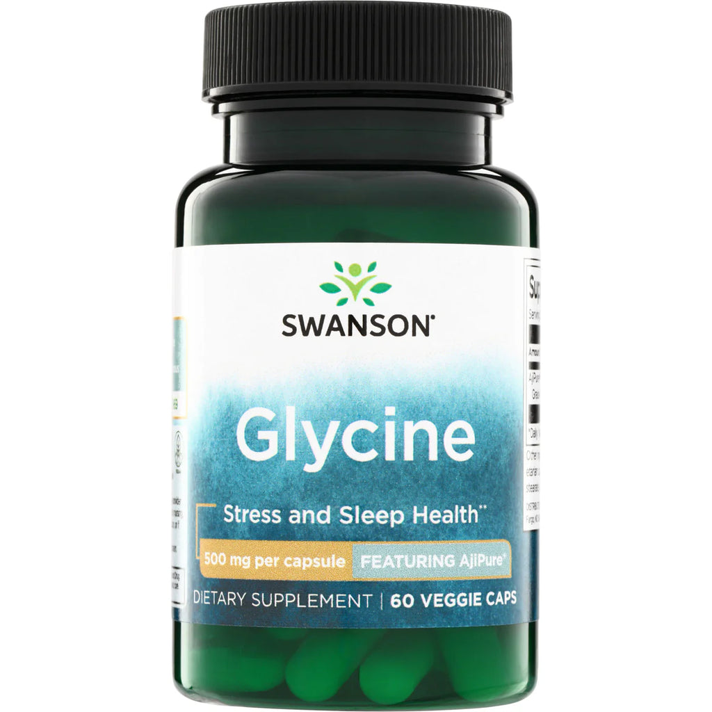 swanson ultra ajipure glycine pharmaceutical grade 500mg 60veg capsules