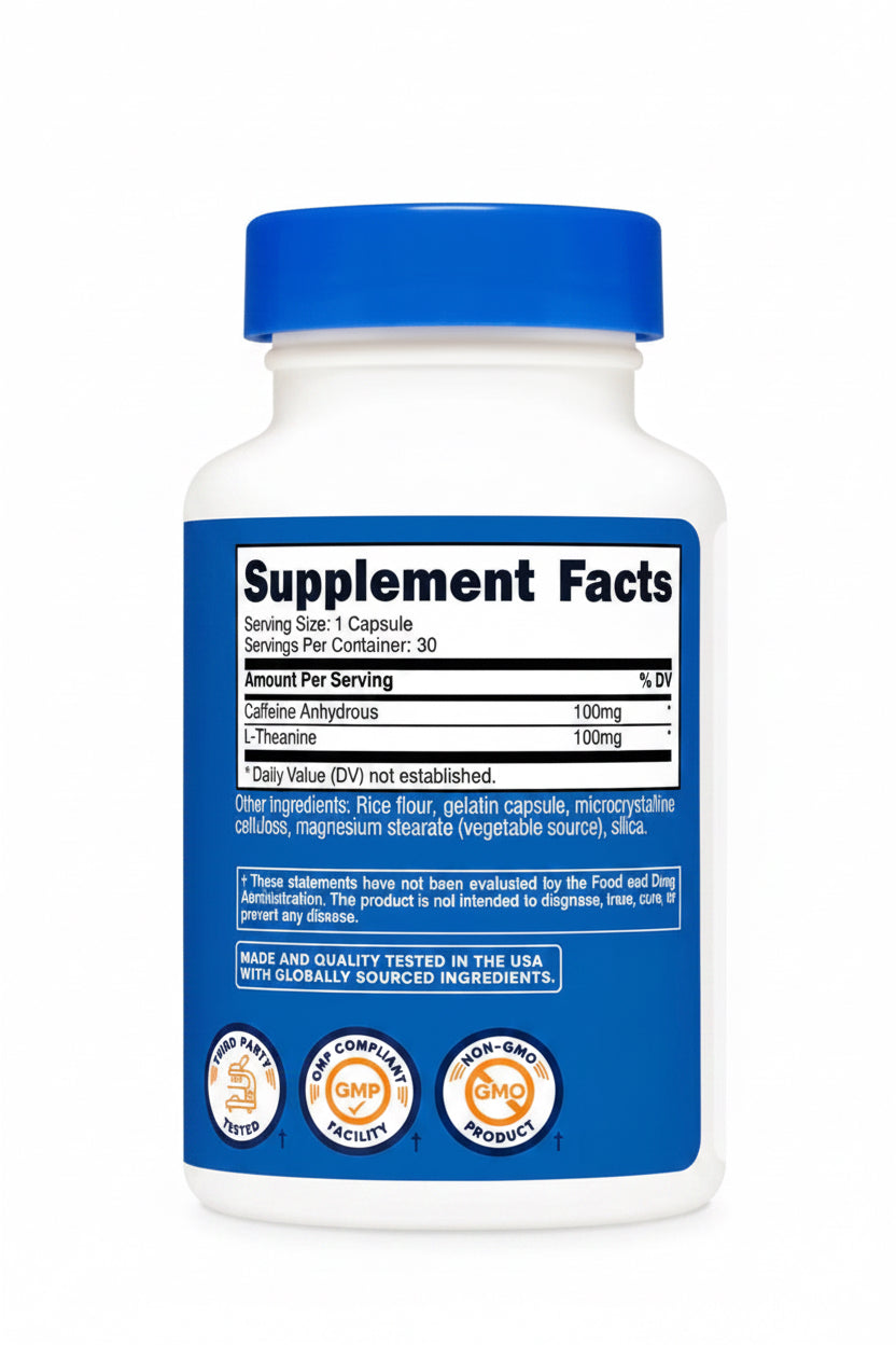Nutricost Caffeine with L-Theanine 100 mg / 100 mg