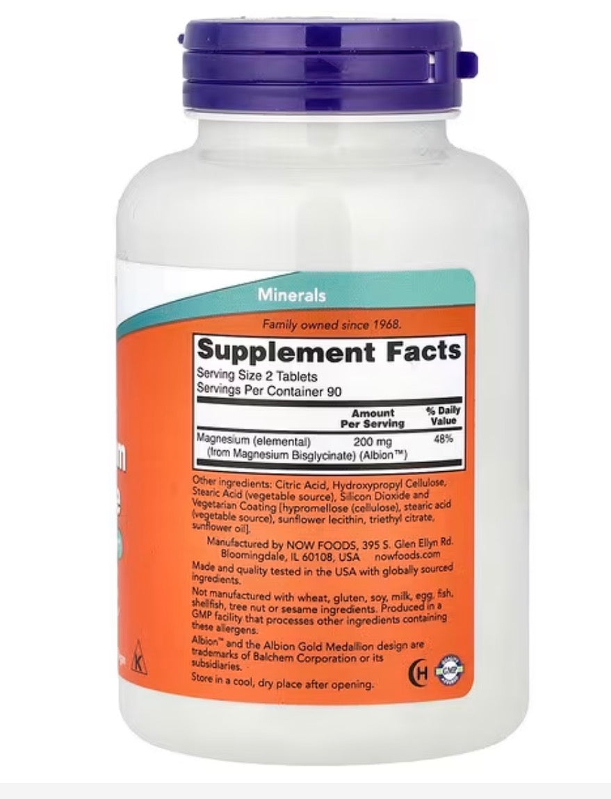 NOW Magnesium Glycinate (180 Tablets)