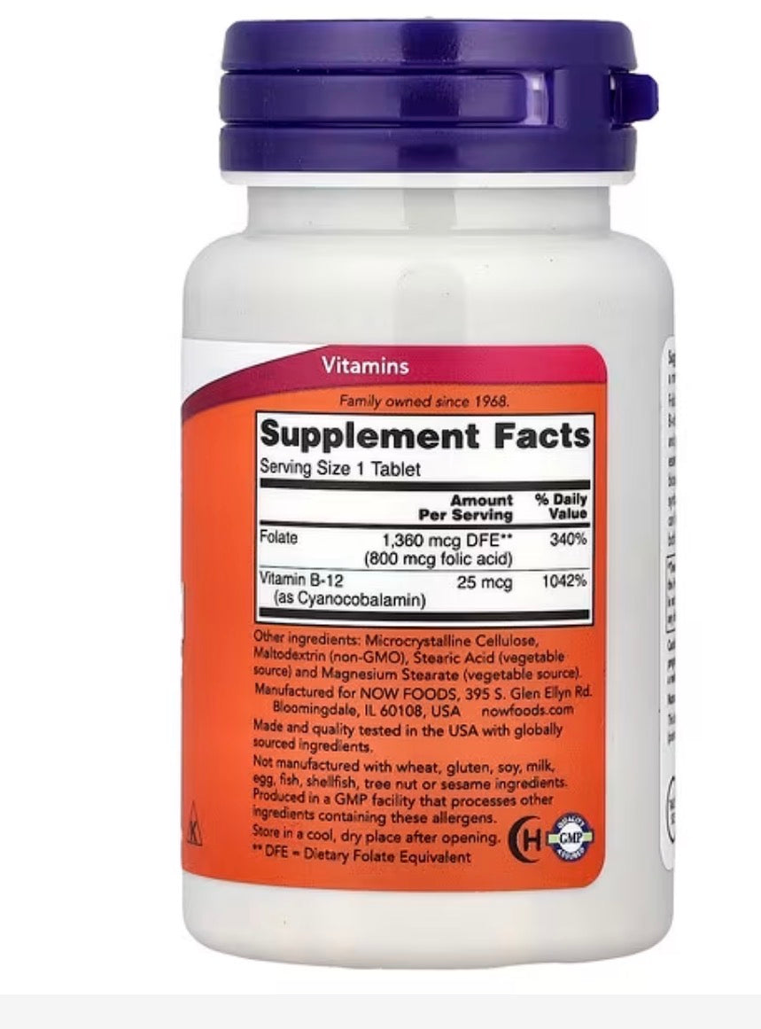 NOW Folic Acid with Vitamin B-12