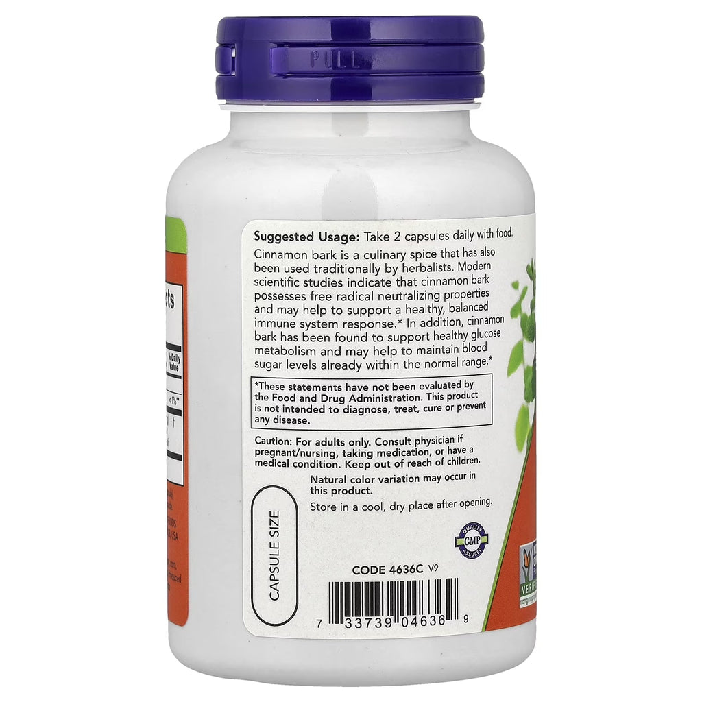 NOW Cinnamon Bark 600 mg