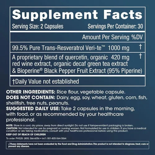 ProHealth Longevity Trans-Resveratrol Plus 1000 mg