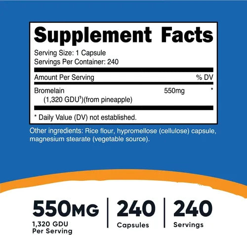 Nutricost Bromelain 550 mg (240 Capsules)