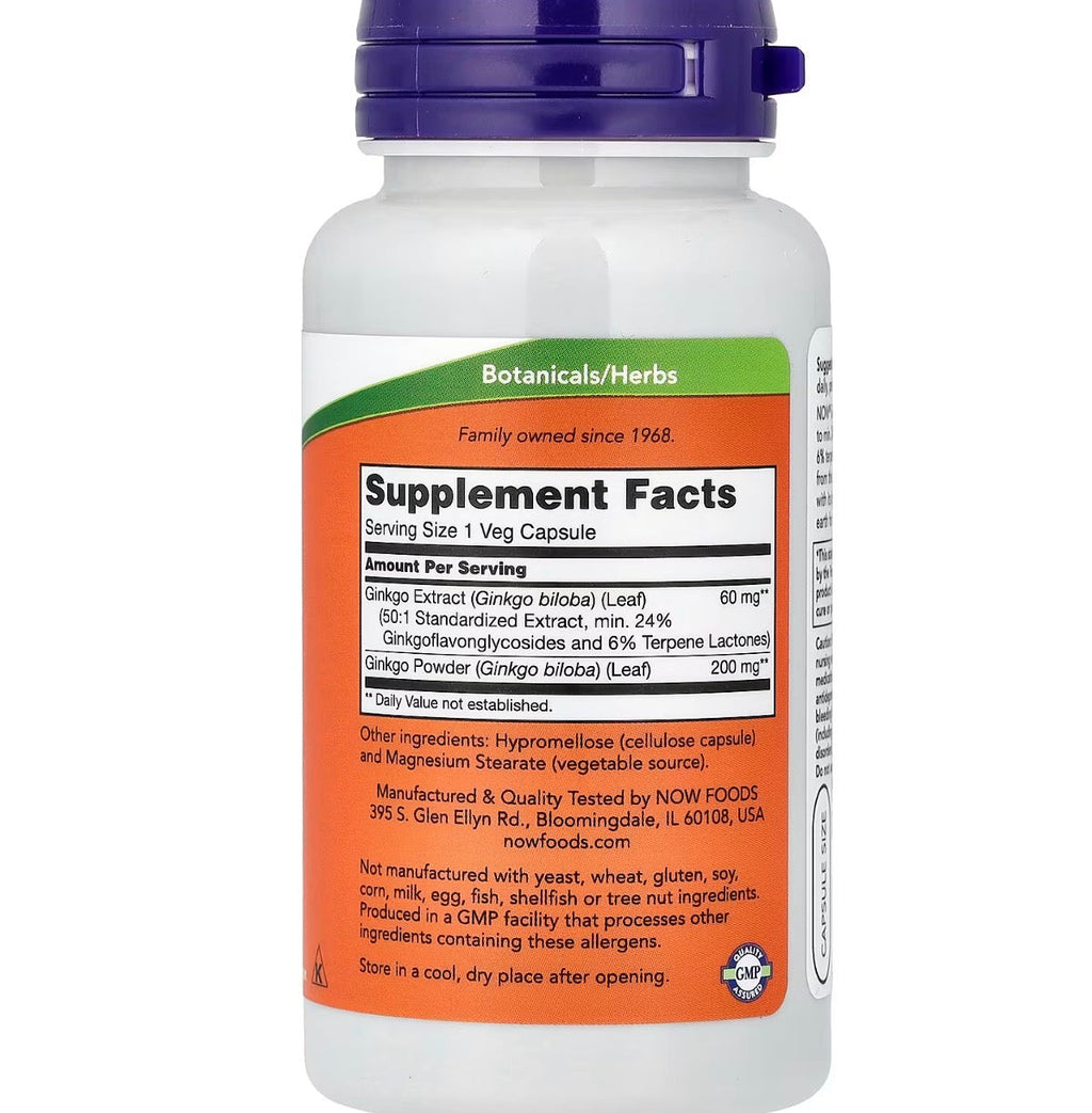NOW Ginkgo Biloba 60 mg