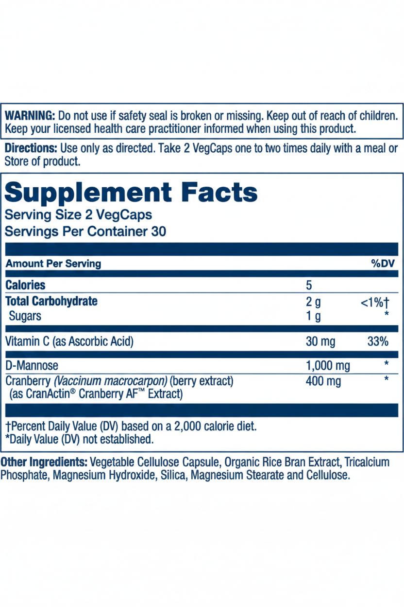 Solaray CranActin D-Mannose 1000 mg