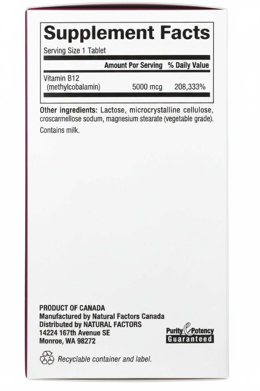 Natural Factors Methylcobalamin B12 5000 mcg